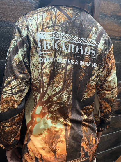 Backroads Fishing Shirt - Mens Brown Iconic