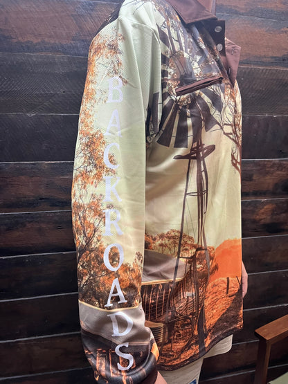 Backroads Fishing Shirt - Mens Brown Iconic