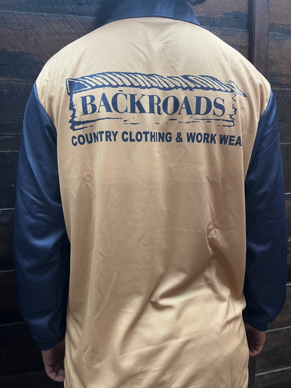 Backroads Fishing Shirts - Mens Tan & Navy