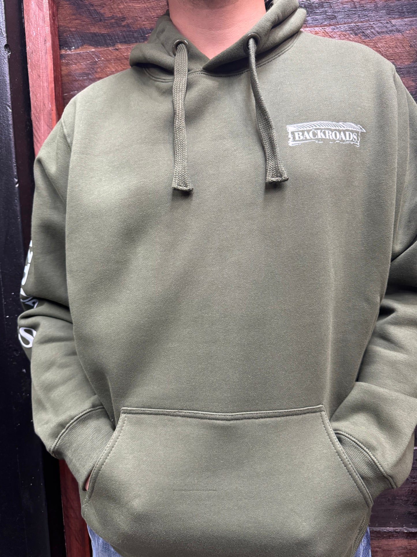 Backroads Hoodies Unisex Army Green