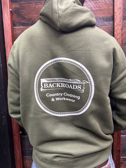 Backroads Hoodies Unisex Army Green