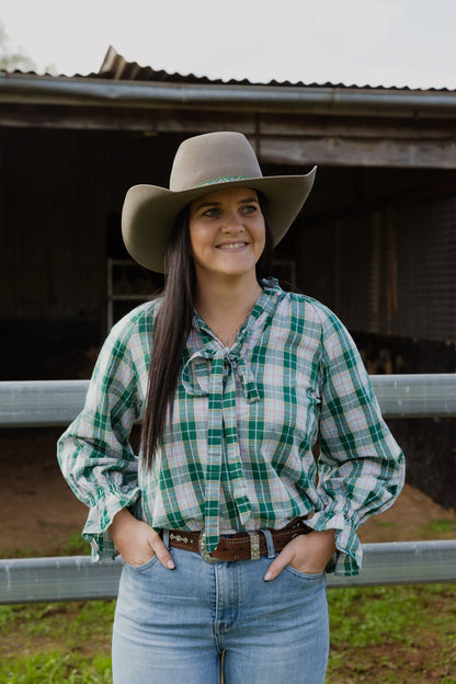 Black Colt Clothing - Gabby Long Sleeve - Green Pink Check