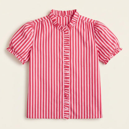 Black Colt Clothing - Laura Shirt - Pink & Red Stripe