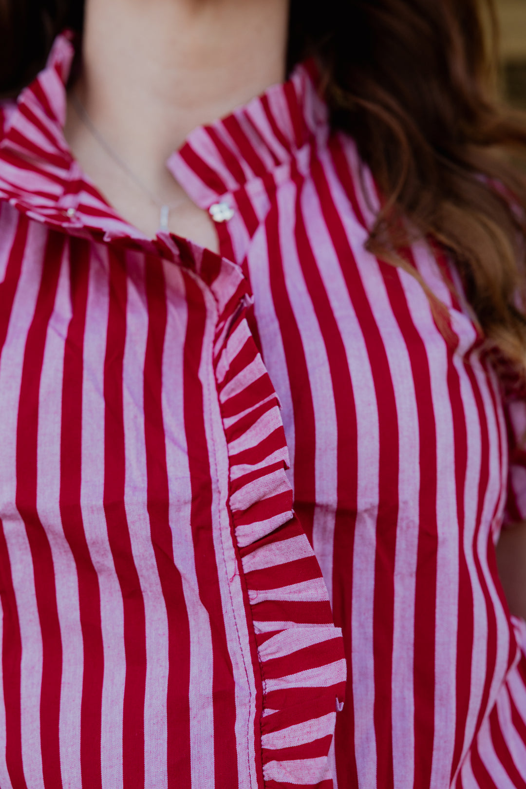 Black Colt Clothing - Laura Shirt - Pink & Red Stripe