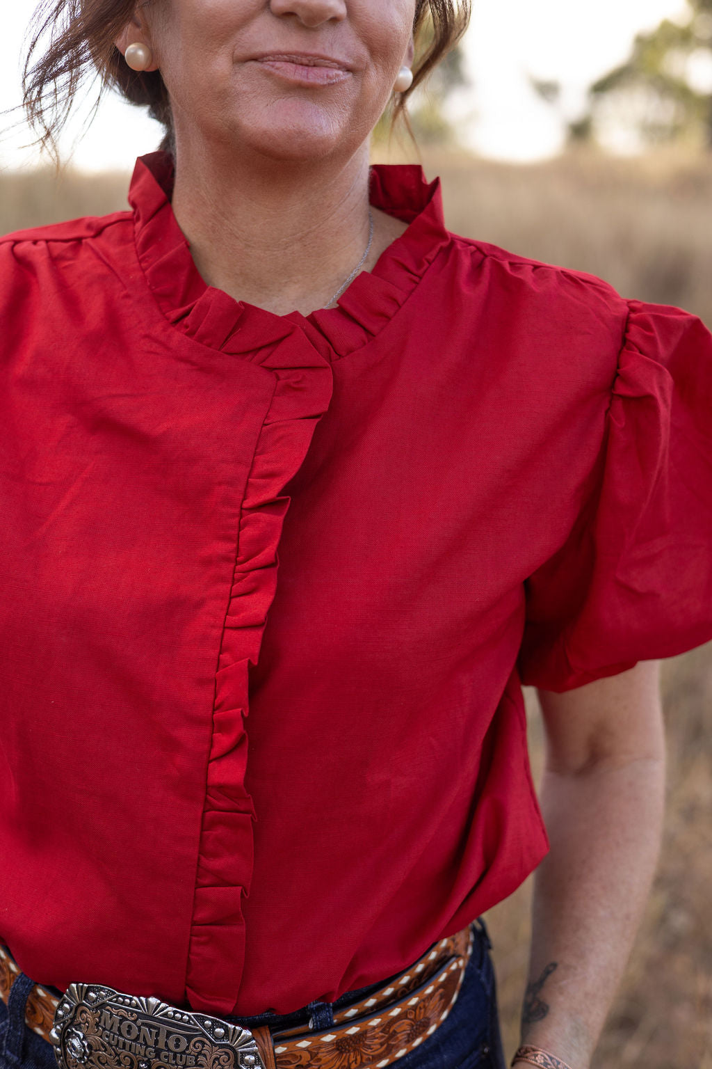 Black Colt Clothing - Laura Shirt - Maroon