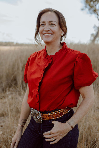Black Colt Clothing - Laura Shirt - Maroon