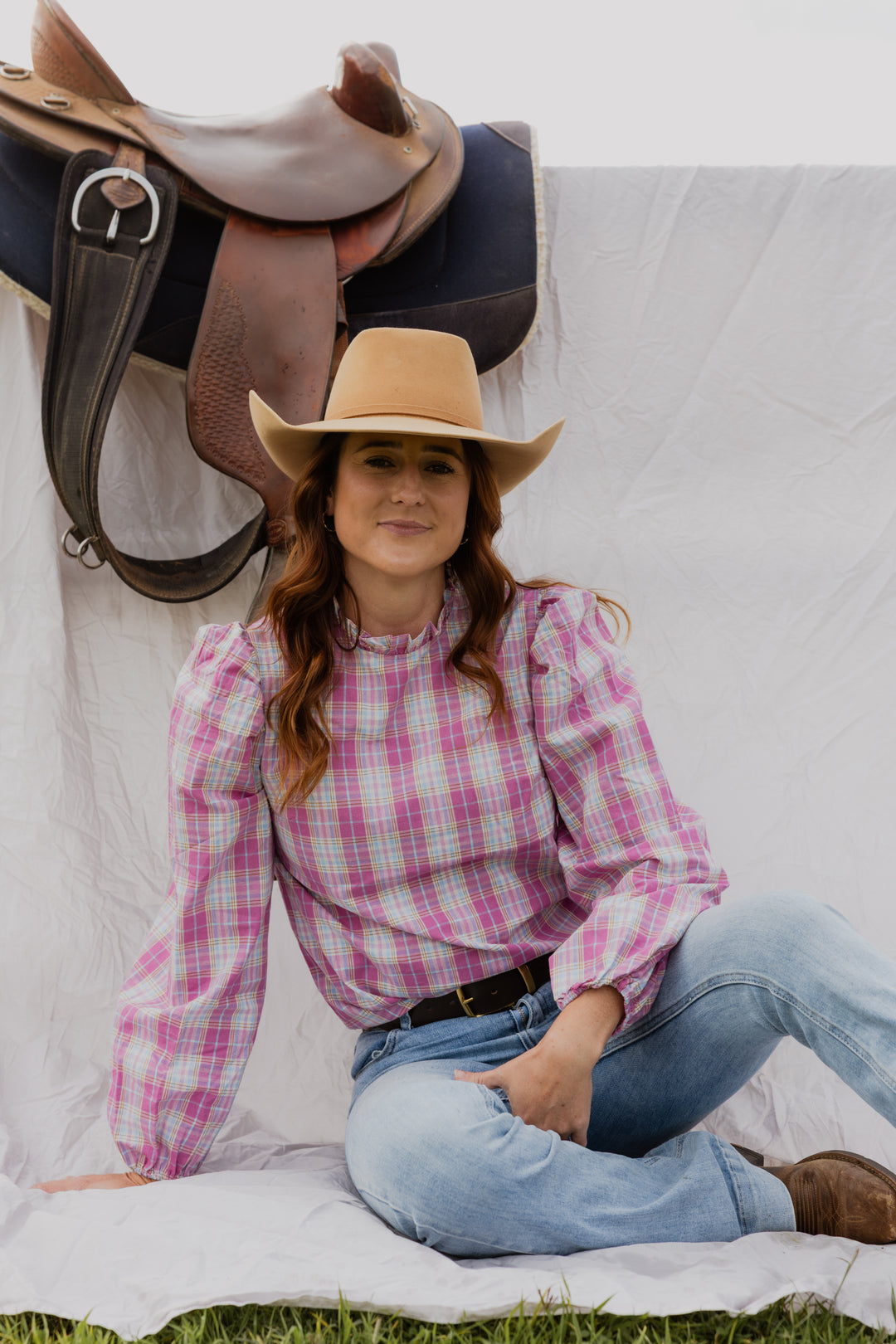 Black Colt Clothing - Brooke Pink Check