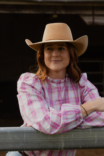 Black Colt Clothing - Brooke Pink Check