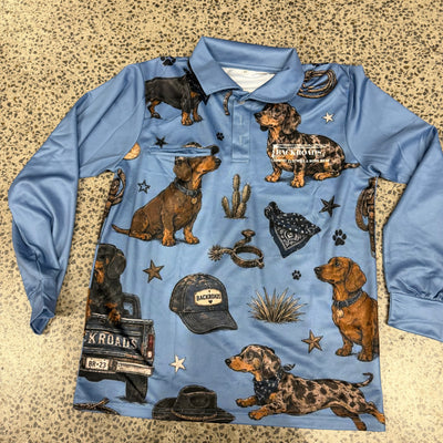 Backroads Fishing Shirt - New Western Dachshund Blue