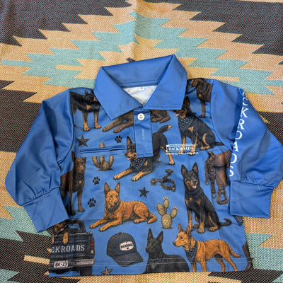 Backroads Fishing Shirts - Kids Kelpies Western Blue