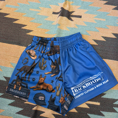 Backroads Kids Footy Shorts -Kelpies Western Blue
