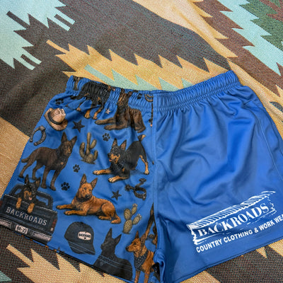 Backroads Footy Shorts Western Kelpie - Blue