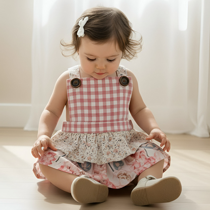 Love Henry Baby Girl's Frilly Playsuit - Pretty Blossom