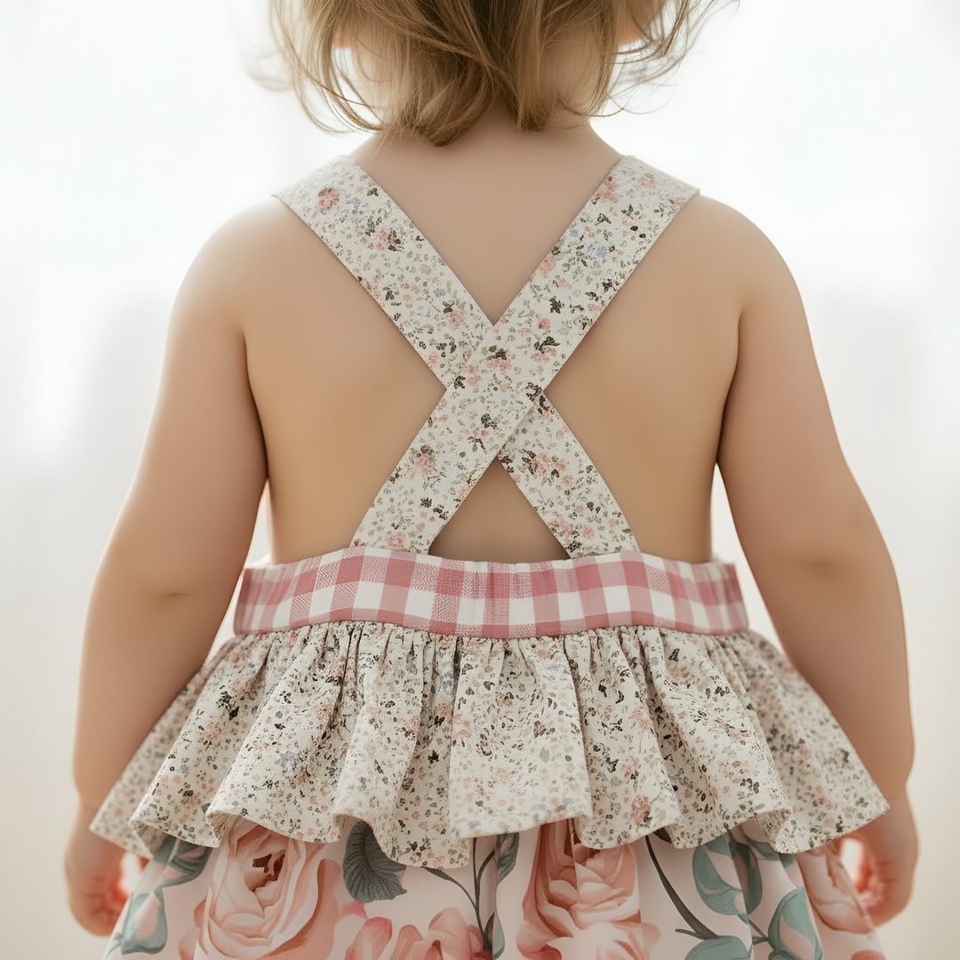 Love Henry Baby Girl's Frilly Playsuit - Pretty Blossom