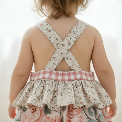 Love Henry Baby Girl's Frilly Playsuit - Pretty Blossom
