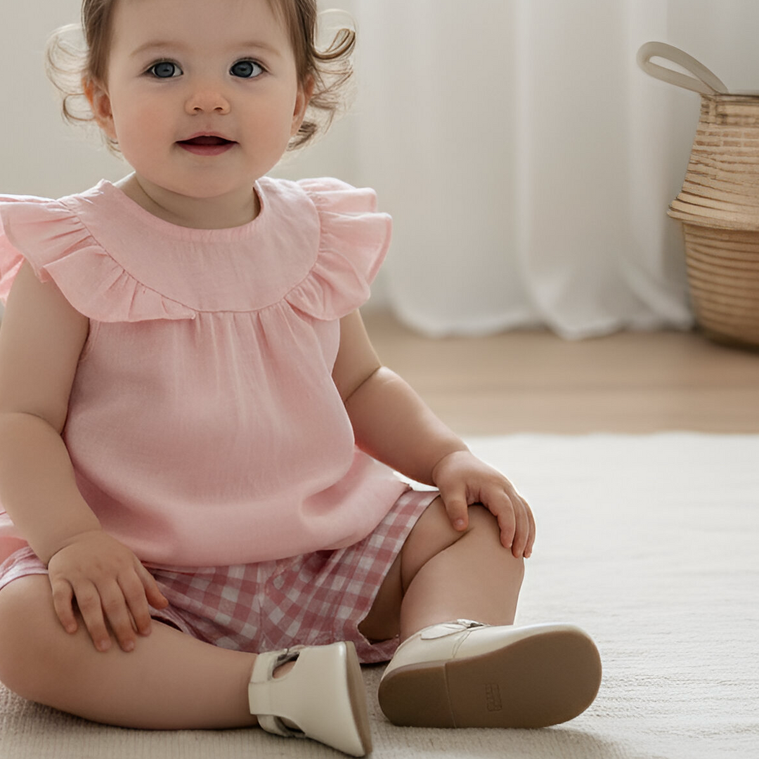 Love Henry Baby Girl's Tasmin Top - Pink Linen