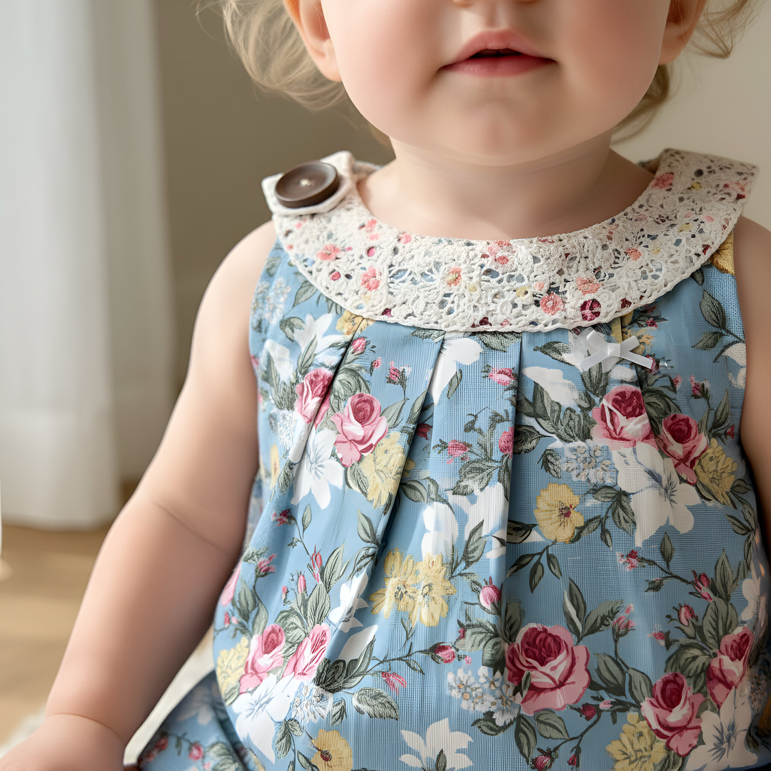 Love Henry Baby Girls Sofia Playsuit - Blue Blossom