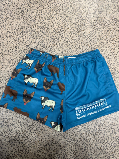 Backroads Kids Footy Shorts - Kelpies & Brahmans