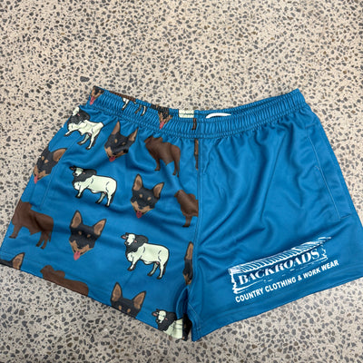 Backroads Kids Footy Shorts - Kelpies & Brahmans