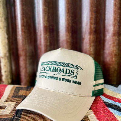 Backroads Cap - Cream & Green