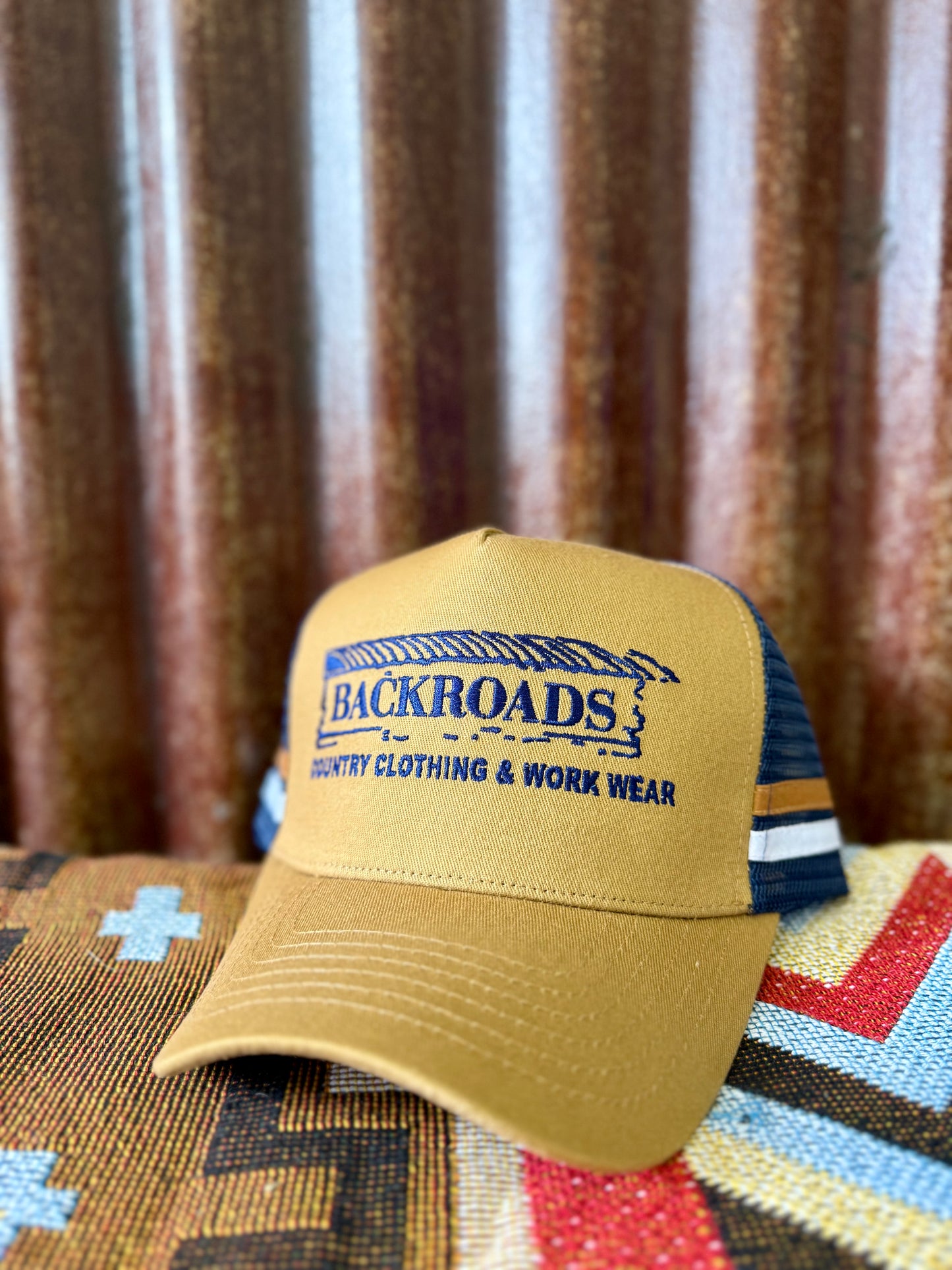 Backroads Cap -  Gold Navy