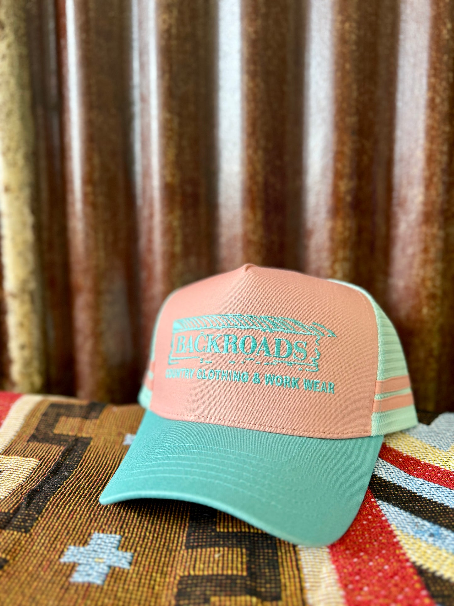Backroads Cap -  Pink & Teal