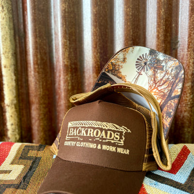 Backroads Cap -  Brown, Iconic Brim