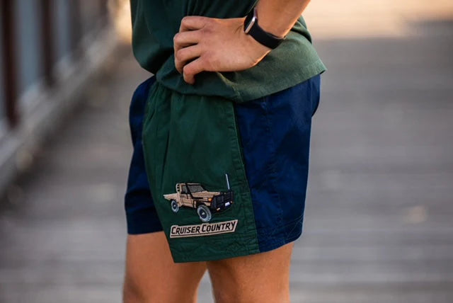 Crowbar Pauly Mens Cruiser Short - French Navy - Heritage Green
