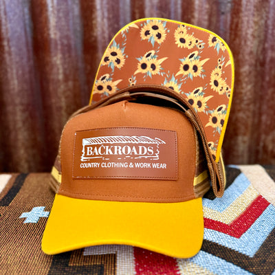 Backroads Cap -  Brown Yellow Sunflower