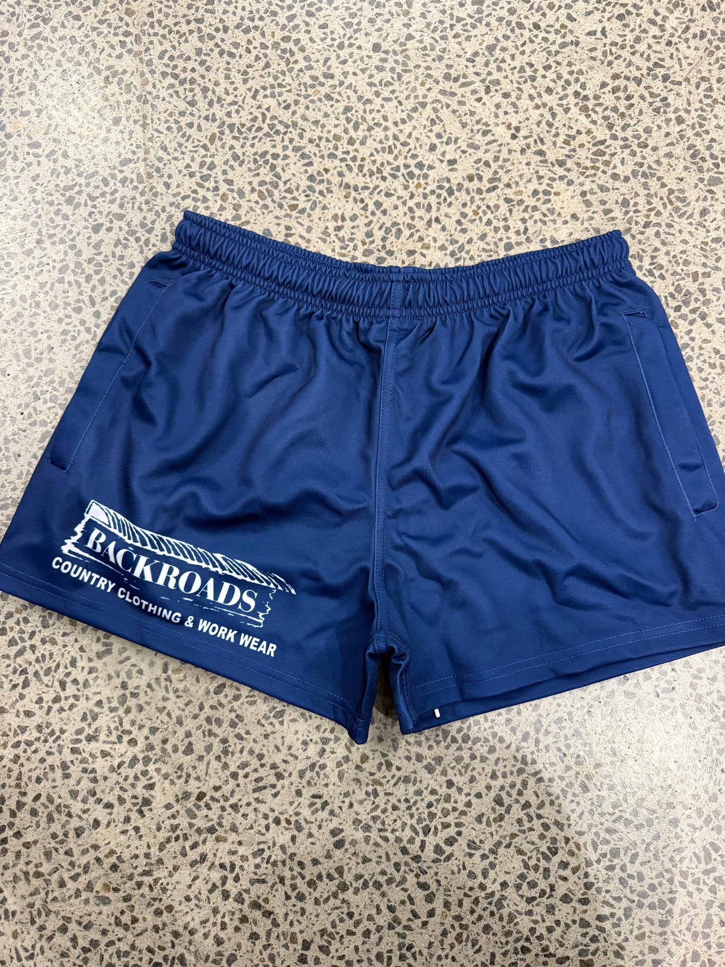Backroads Footy Shorts - Navy