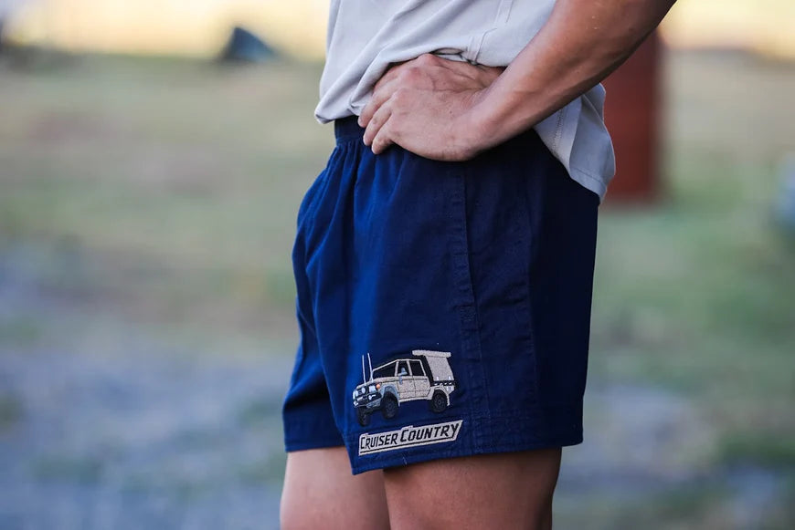 Crowbar Andy Shorts (Mens) Drill Short (French-Navy | Dual Cab Cruiser Country)