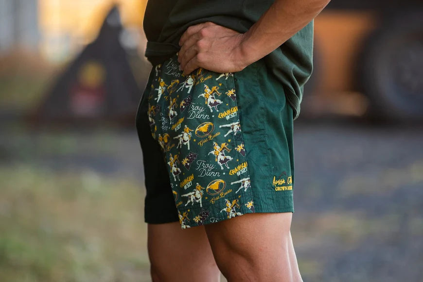 Crowbar Pauly - Mens Australian Cotton - Harlequin Drill Short Heritage Green | Chainsaw
