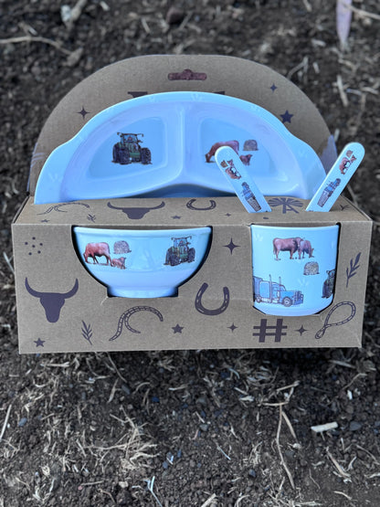 Little Windmill Clothing Co. "Ranch Life" 5 Piece Melamine Dinner Set