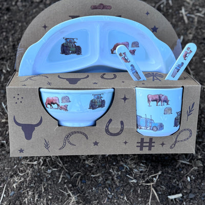 Little Windmill Clothing Co. "Ranch Life" 5 Piece Melamine Dinner Set