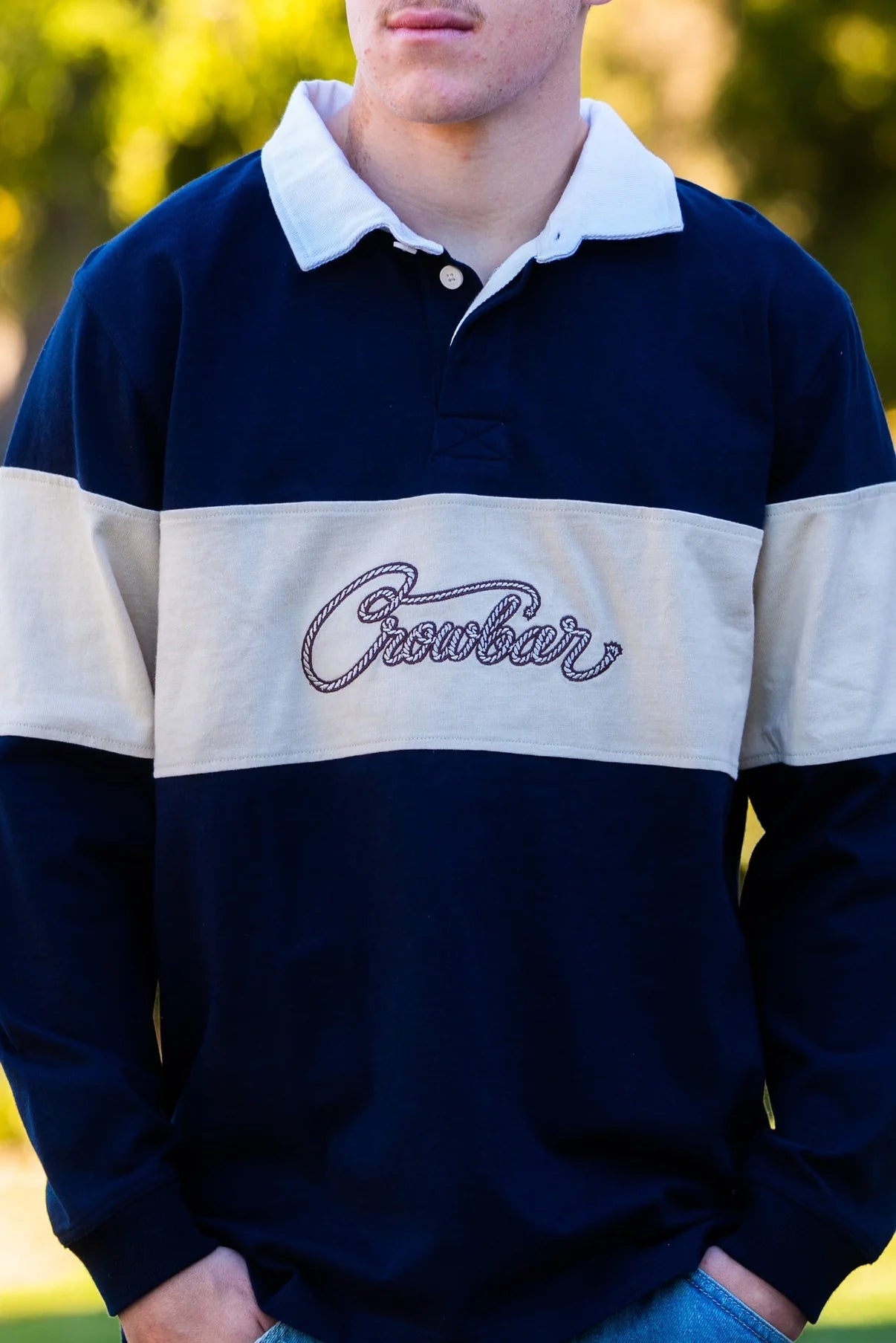 Crowbar Heritage Jersey Navy | Beige