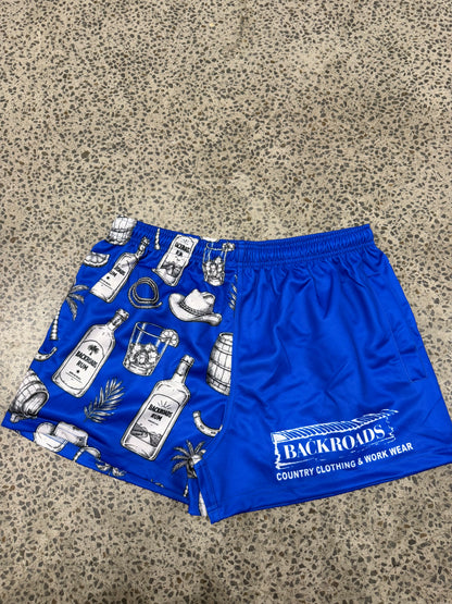 Backroads Footy Shorts - Tropical Rum