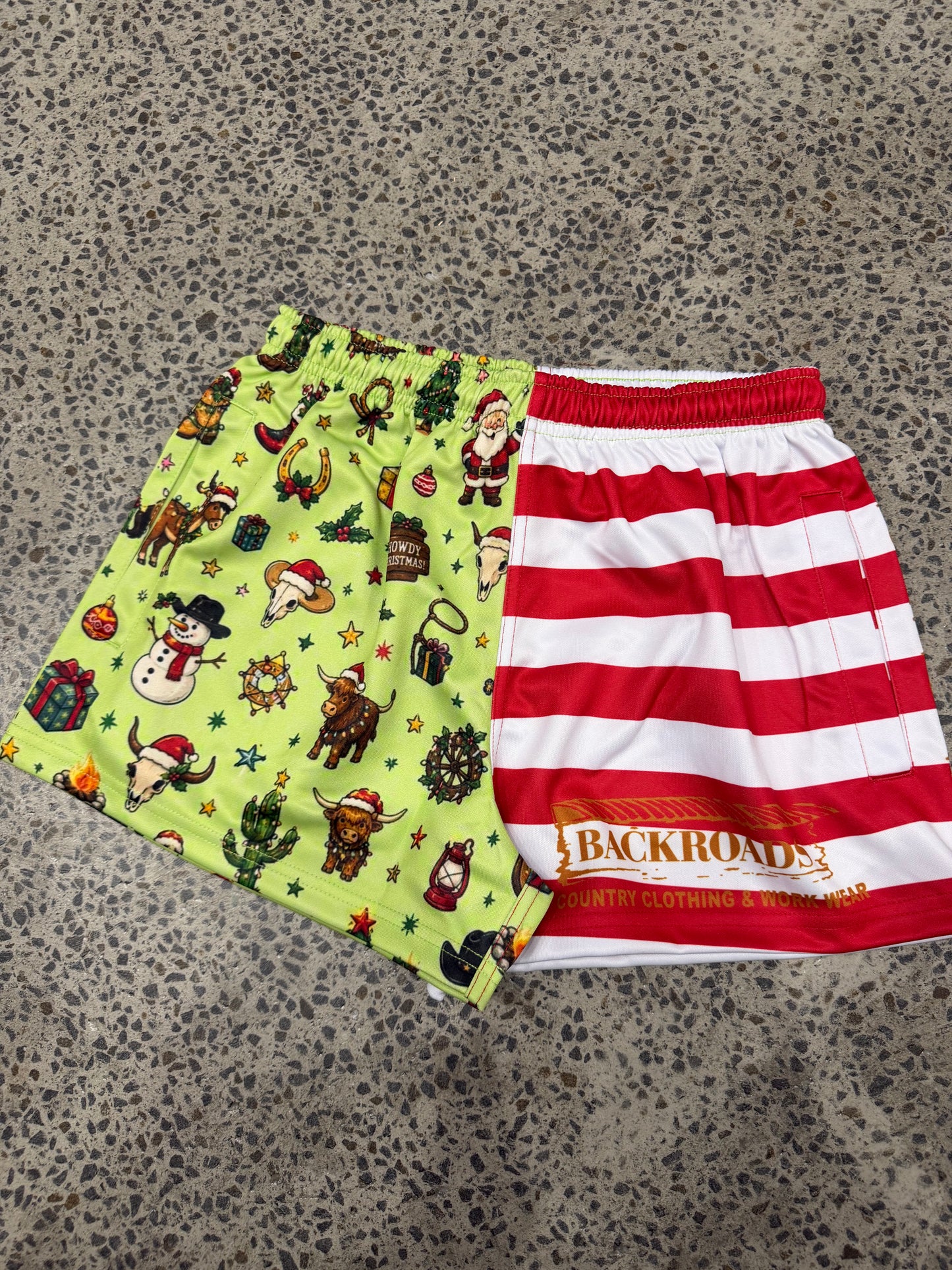 Backroads Kids Footy Shorts - Christmas