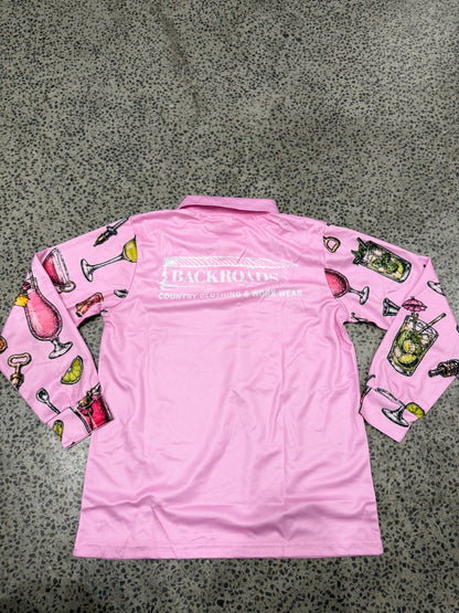 Backroads Fishing Shirt -  Pink Cocktails
