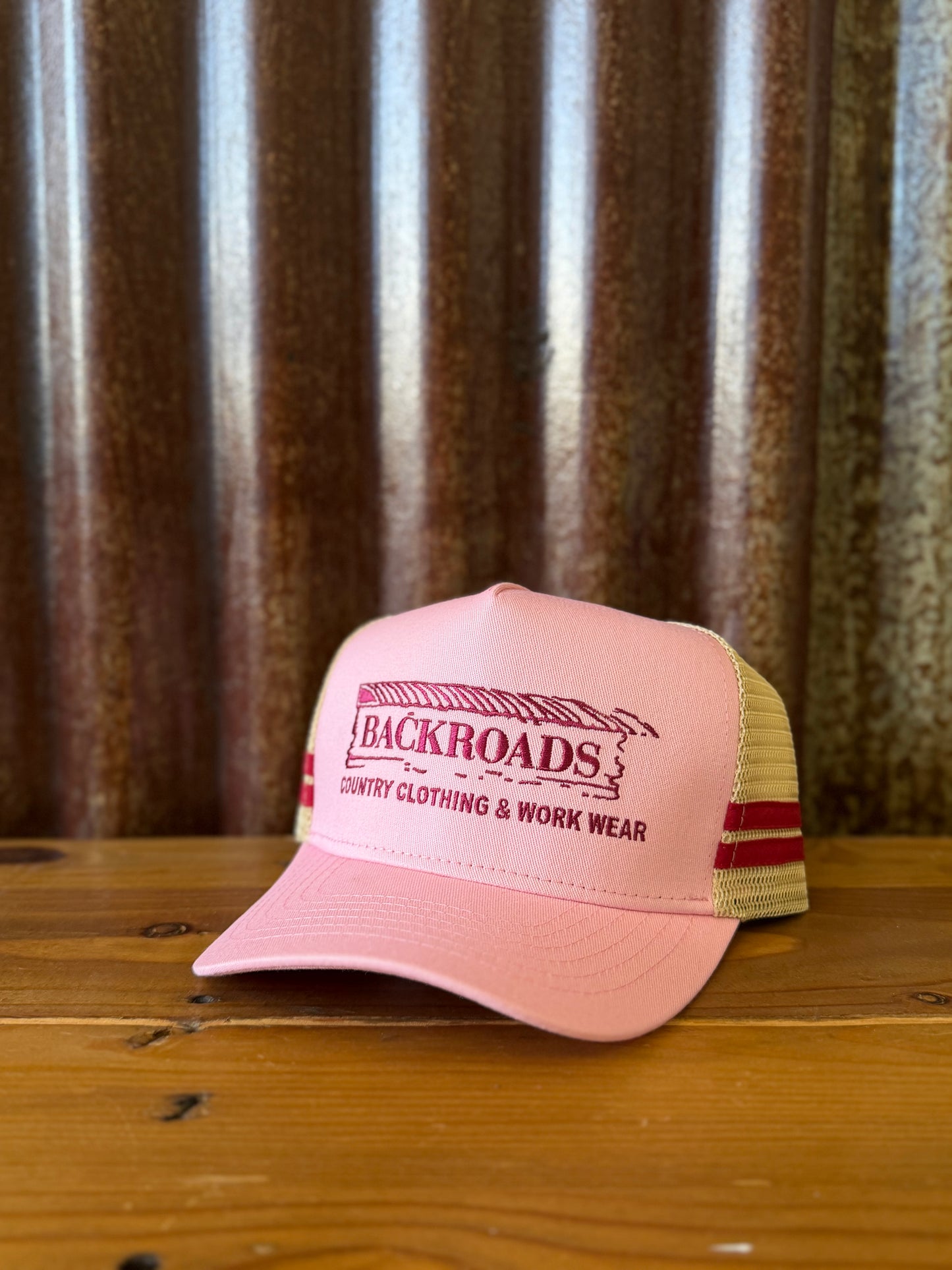 Backroads Cap - Pink Red Beige