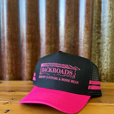 Backroads Cap - Black Hot Pink