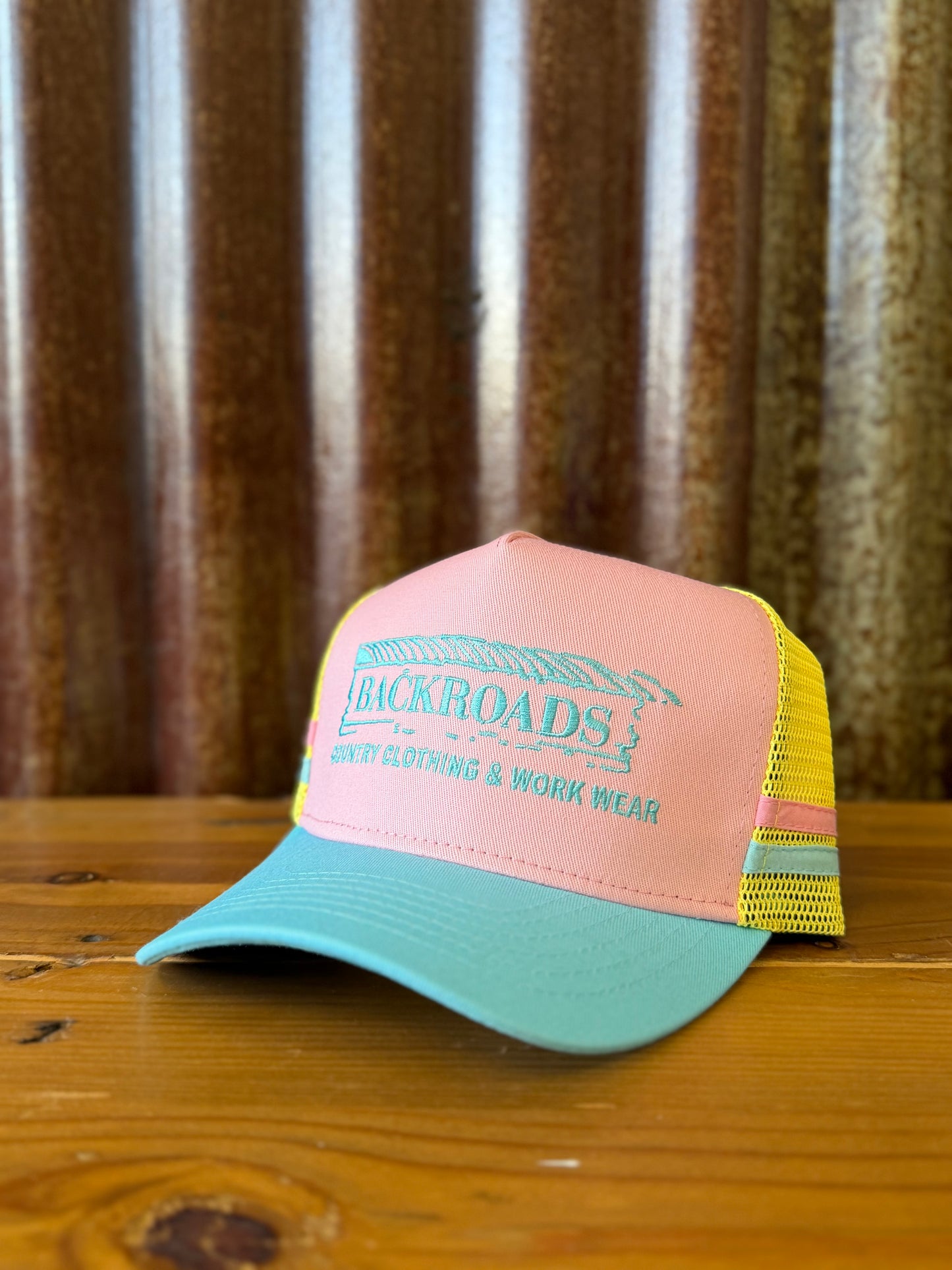 Backroads Cap - Yellow Pink Teal