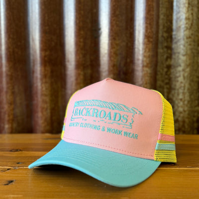 Backroads Cap - Yellow Pink Teal