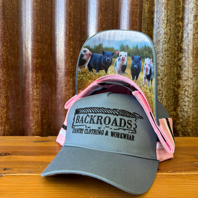 Backroads PONYTAIL Cap - Denim Pink Piggies
