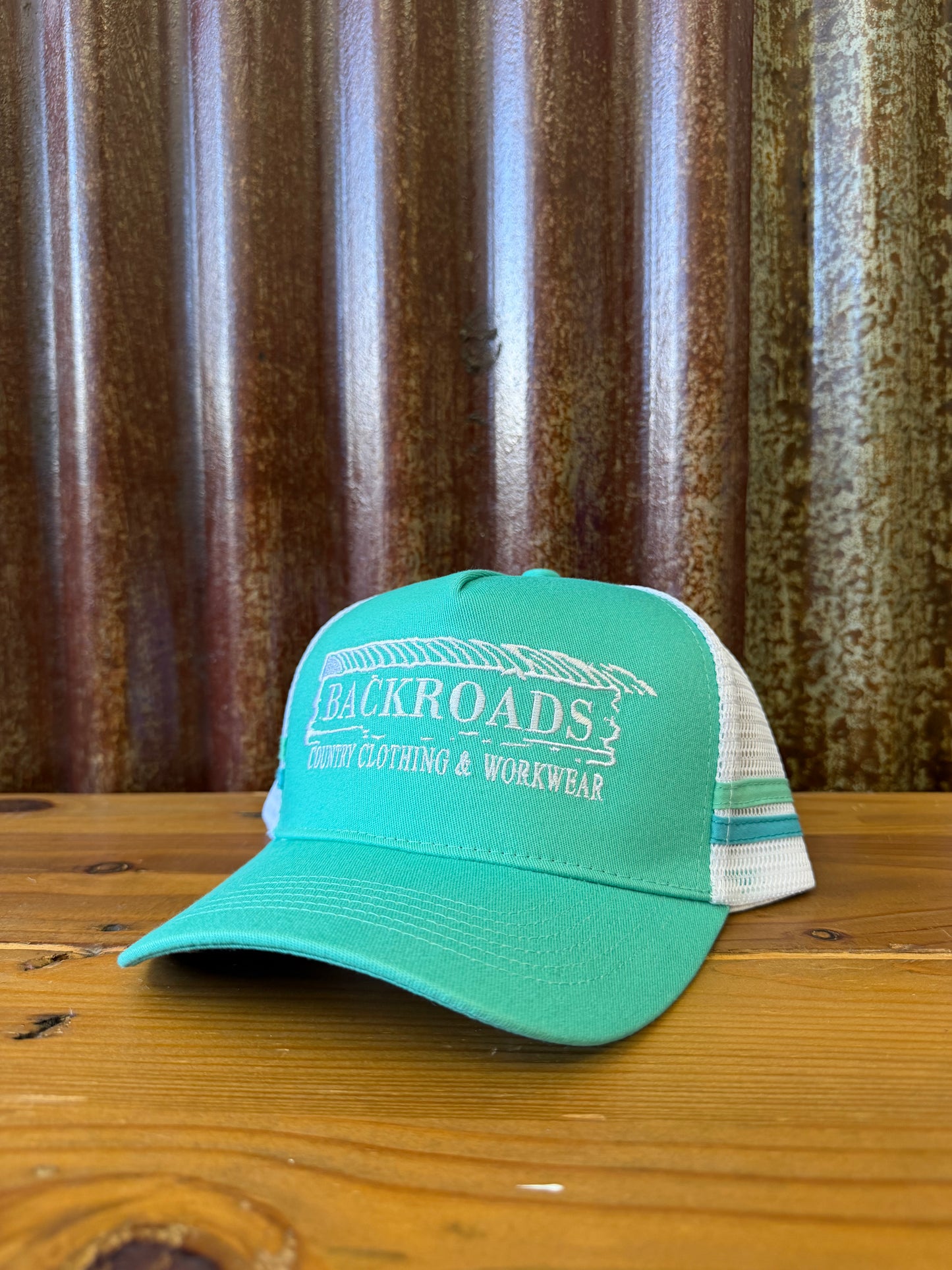 Backroads PONYTAIL Cap - Aqua White