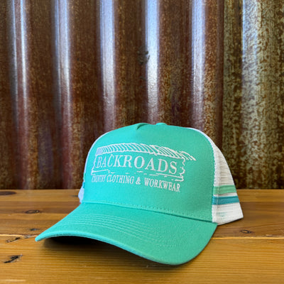 Backroads PONYTAIL Cap - Aqua White