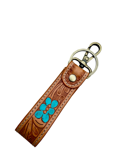 The Design Edge Tooling Leather and Cowhide Sleek Keyring