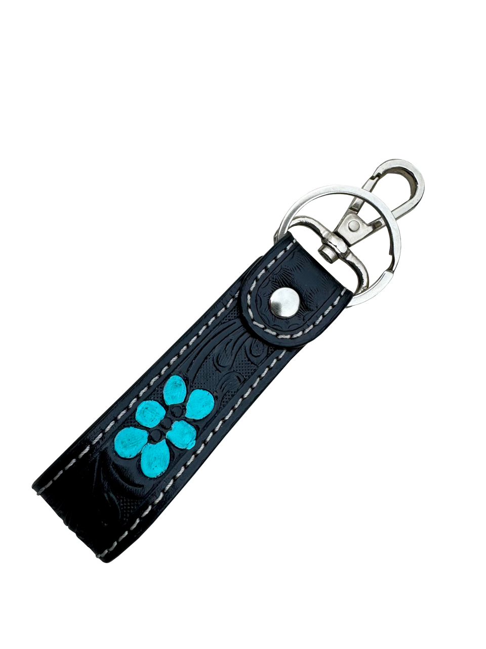 The Design Edge Tooling Leather and Cowhide Sleek Keyring