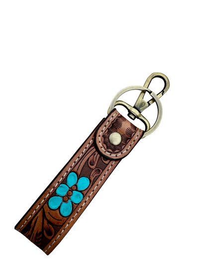 The Design Edge Tooling Leather and Cowhide Sleek Keyring