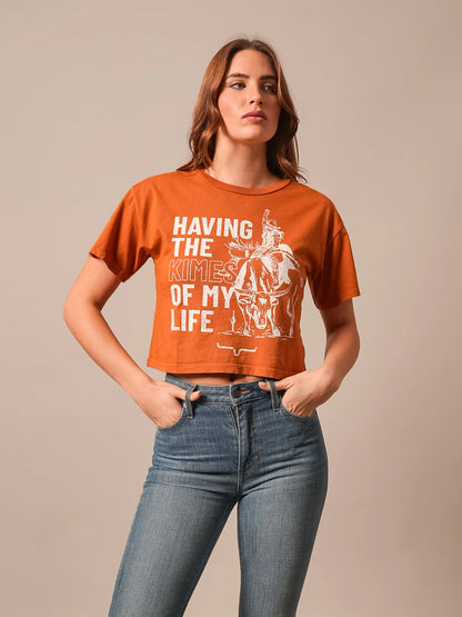 Kimes Ranch Women's Kimes Of My Life  Cropped Tee - Rust