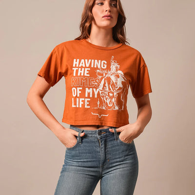 Kimes Ranch Women's Kimes Of My Life  Cropped Tee - Rust
